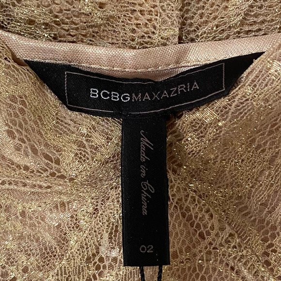 BCBG Max Azria Gold Lace Slip Dress Size 2- Stunning! NWT - Picture 9 of 13